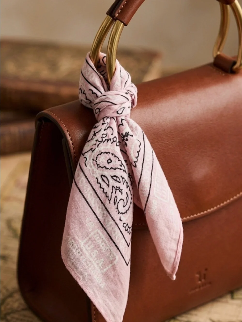 Vintage Pink Paisley Bandana | Paris Accessories Made in USA  All Cotton
